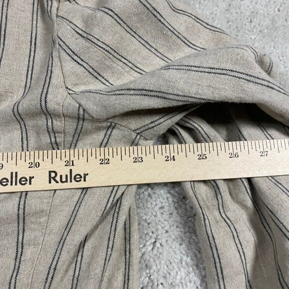 Cremieux Jacket Mens L Tan Striped Blazer Wedding Linen Preppy Lightweight - Picture 6 of 9